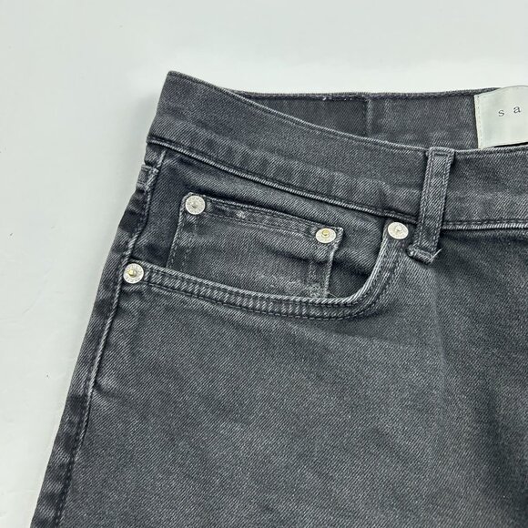 Sandro Paris Womens Jeans Size 31 Dark Wash Skinny Button Fly Black - Picture 7 of 16